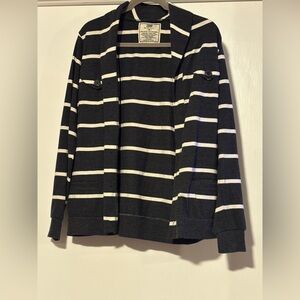 Chor Gray and White Striped Men's Cardigan